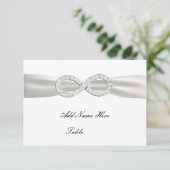 Diamond Infinity White Wedding Table Platzkarte (Stehend Vorderseite)