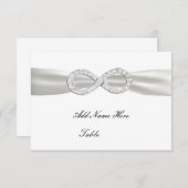 Diamond Infinity White Wedding Table Platzkarte (Vorne/Hinten)