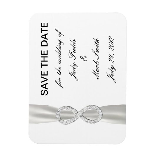 Diamond Infinity WhiteWedding Save the Date Magnet (Vertikal)