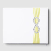 Diamond Infinity Yellow Ribbon Wedding Guestbook Gästebuch (Rückseite)