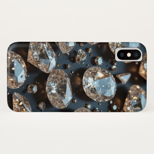 Diamond iPhone Case sieht wie echter Diamant-Luxus (Rückseite (Horizontal))