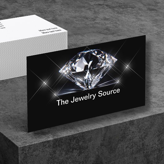 Diamond Jewelry Designer Glitzy Business Cards Visitenkarte
