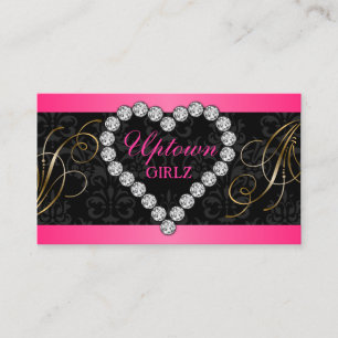 Diamond Jewels Gold Wirbel Damask Visitenkarte