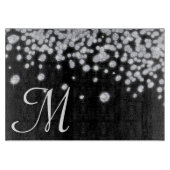 Diamond Jewels Jewelr Monogram Glas Cutting Board Schneidebrett (Vorderseite)