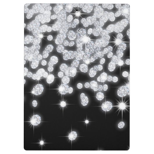 Diamond Jewels Jewelry Monogram Initial Clip Board Klemmbrett (Rückseite)