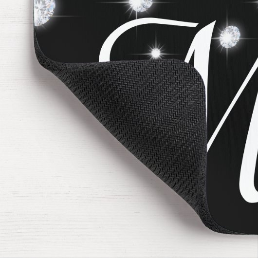 Diamond Jewels Jewelry Monogram Initial Mouse Pad Mousepad (Ecke)