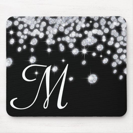 Diamond Jewels Jewelry Monogram Initial Mouse Pad Mousepad (Vorne)