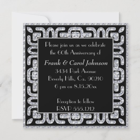 Diamond Jubilee 60. Hochzeitstag Einladung (Rückseite)