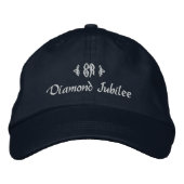 Diamond Jubilee-Elizabeth Royal Monogram Bestickte Baseballkappe (Vorderseite)