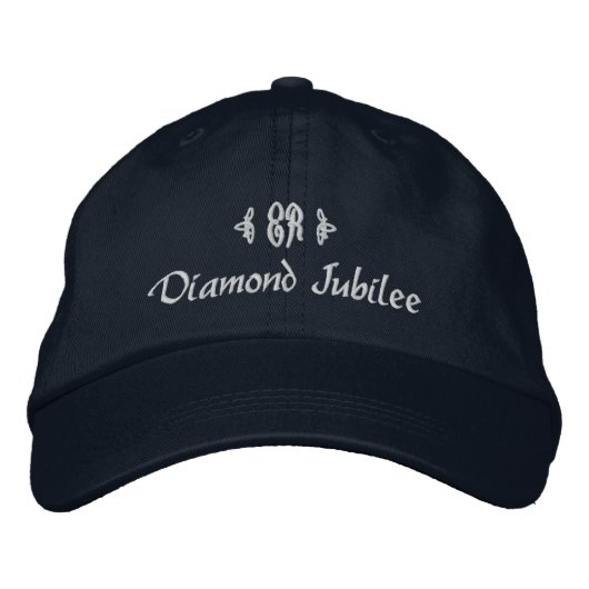 Diamond Jubilee-Elizabeth Royal Monogram Bestickte Baseballkappe (Vorderseite)