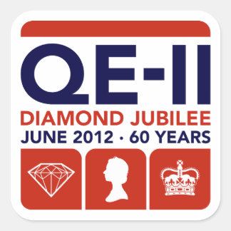 Diamond Jubilee Erinnerungsaufkleber Quadratischer Aufkleber
