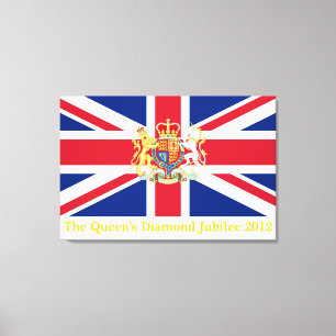Diamond Jubilee Gewerkschaft Flag und Royal Wappen Leinwanddruck