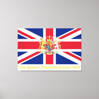 Diamond Jubilee Gewerkschaft Flag und Royal Wappen Leinwanddruck