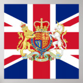 Diamond Jubilee Gewerkschaft Flag und Royal Wappen Poster (Vorne)