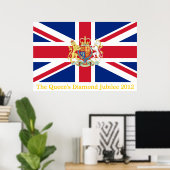 Diamond Jubilee Gewerkschaft Flag und Royal Wappen Poster (Heimbüro)