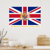 Diamond Jubilee Gewerkschaft Flag und Royal Wappen Poster (Küche)