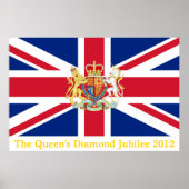 Diamond Jubilee Gewerkschaft Flag und Royal Wappen Poster (Vorne)