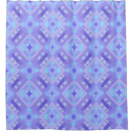 Diamond Karo Patchwork - Lavendel Turquoise 1 Duschvorhang