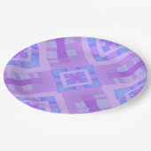 Diamond Karo Patchwork - Lilac Blue 1 Pappteller (Schrägansicht)