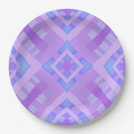 Diamond Karo Patchwork - Lilac Blue 1 Pappteller