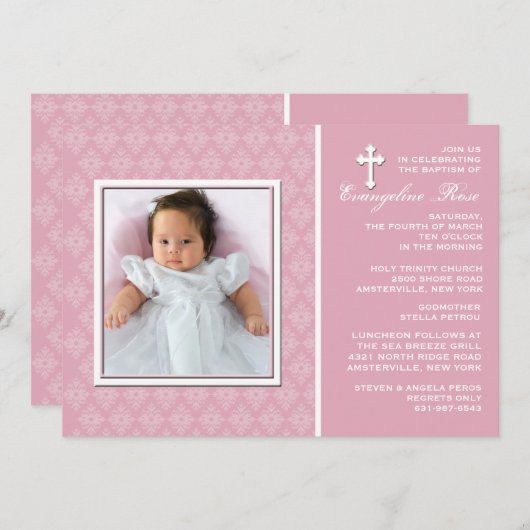 Diamond Lace Foto Einladung (Vorne/Hinten)