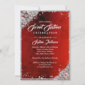 Diamond Lace Sparkle Gown Red 16 . Geburtstag Einladung (Rückseite)