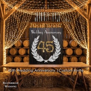 Diamond Laurel & Gold 45. Hochzeitstag in Einladung