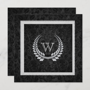 Diamond Laurel Leaf mit Monogram Einladung