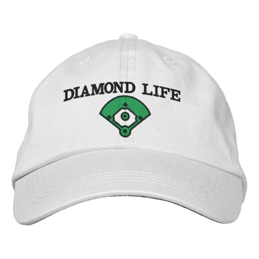 Diamond Life Softball Bestickte Baseballkappe (Vorderseite)