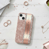 Diamond Look Glitzer Kalligraphie Name Rose Gold Case-Mate iPhone Hülle
