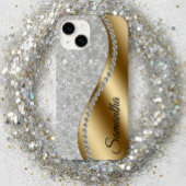 Diamond Look Gold Metal Personalisiert Glam Case-Mate iPhone Hülle