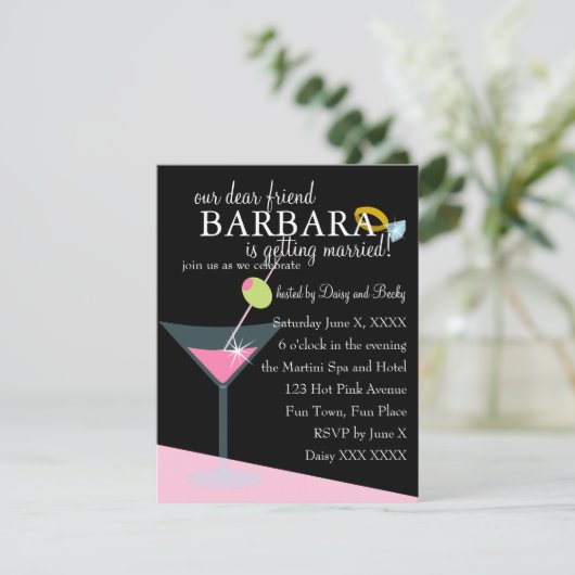 Diamond Martini Einladung (Stehend Vorderseite)