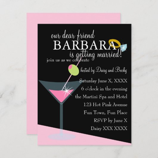 Diamond Martini Einladung (Vorne/Hinten)
