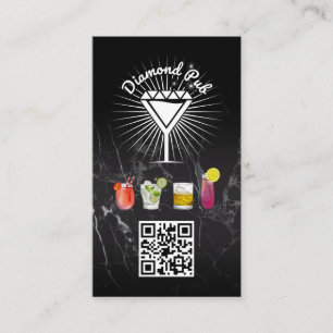 Diamond Martini-Glaslogo QR-Code Visitenkarte