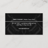 Diamond Minimal Modernes Black Tattoo Studio Visitenkarte (Rückseite)