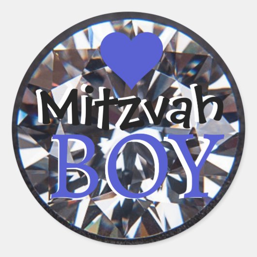 Diamond Mitzvah Boy Runder Aufkleber (Vorderseite)