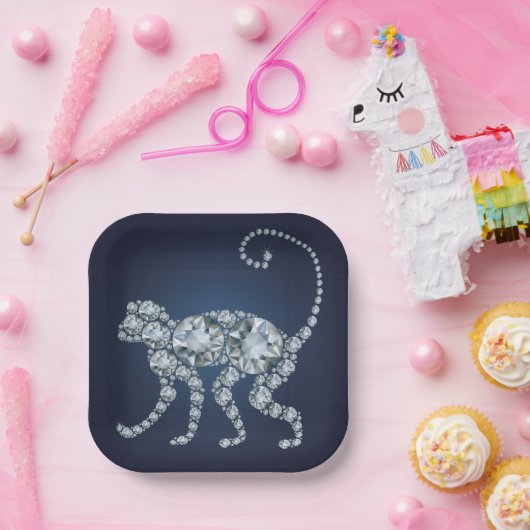 Diamond Monkey Pappteller (Party)