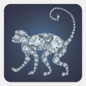 Diamond Monkey Quadratischer Aufkleber (Vorderseite)