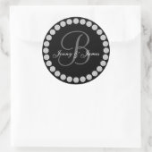 Diamond Monogram B Names Gastgeschenk Hochzeit Lab Runder Aufkleber (Tasche)