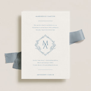 Diamond Monogram Elegant Floral Wedding Einladung