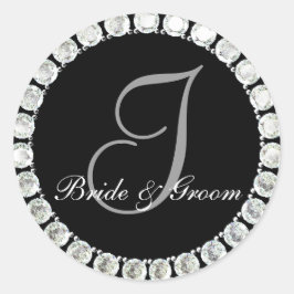 Diamond Monogram I anpassbares Siegel Runder Aufkleber