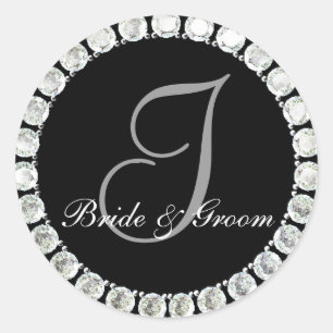 Diamond Monogram I anpassbares Siegel Runder Aufkleber