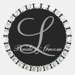 Diamond Monogram L anpassbares Siegel Runder Aufkleber