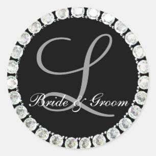 Diamond Monogram L anpassbares Siegel Runder Aufkleber