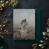 Diamond Monogram und Foto Wedding Einladung
