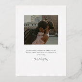 Diamond Monogram und Foto Wedding Folieneinladung (Rückseite)