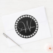Diamond Monogram W Names Gastgeschenk Hochzeit Lab Runder Aufkleber (Umschlag)