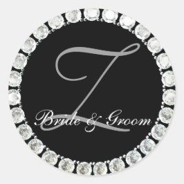 Diamond Monogram Z anpassbares Siegel Runder Aufkleber