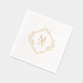 Diamond Monogramm mit Blume Napkins Servietten Mit Folie (Links)