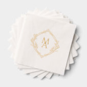 Diamond Monogramm mit Blume Napkins Servietten Mit Folie (Insitu (Gestapelt))